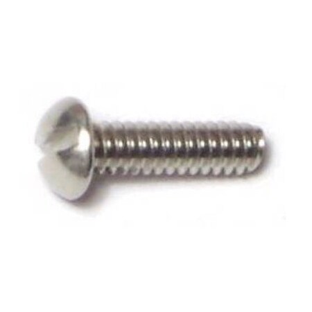 Midwest Fastener #6-32 x 1/2 in Slotted Round Machine Screw, Plain 18-8 Stainless Steel, 30 PK 61221
